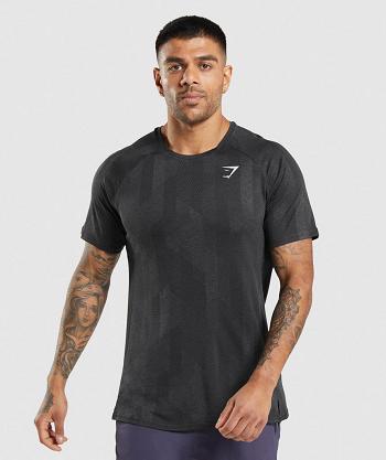 Pánské T Shirts Gymshark Apex Černé Šedé | CZ 2388AHK